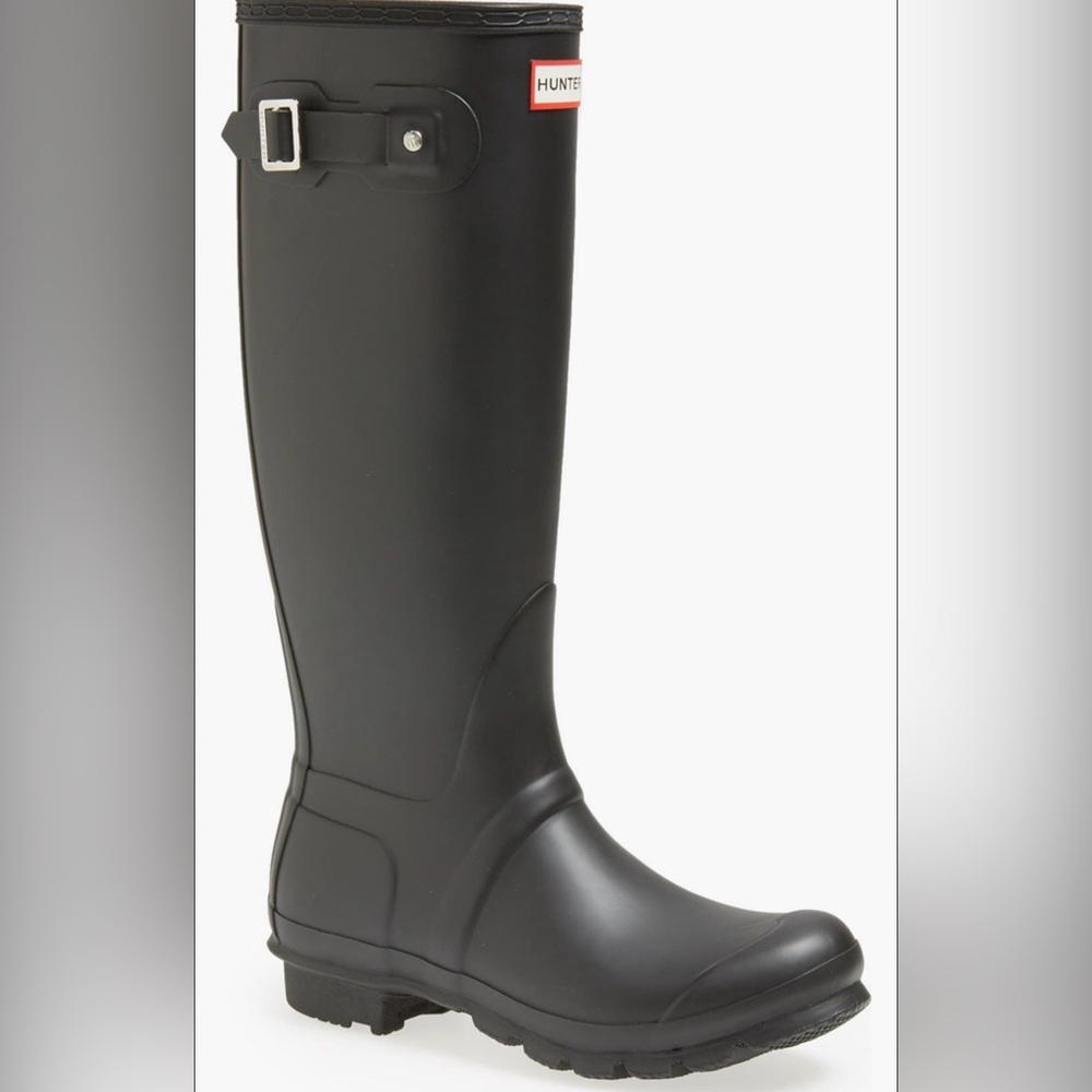 Hunter Women's Original Tall Rain Boots 39 8.5/9 Black Matte Rubber